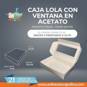 CAJA LOLA CON VENTANA DE ACETATO