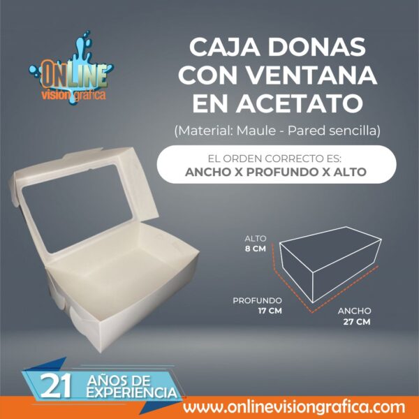 CAJA DONAS CON VENTANA DE ACETATO